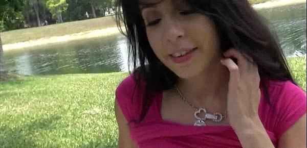  Hot latina teen and her bf fuck in public Allison Banks 2